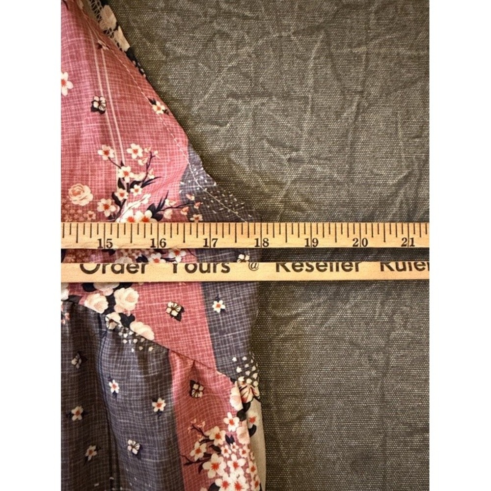 Floral Pinafore Romper Square Neck Sleeveless Boho Mini Multicolor Medium - Picture 6 of 8